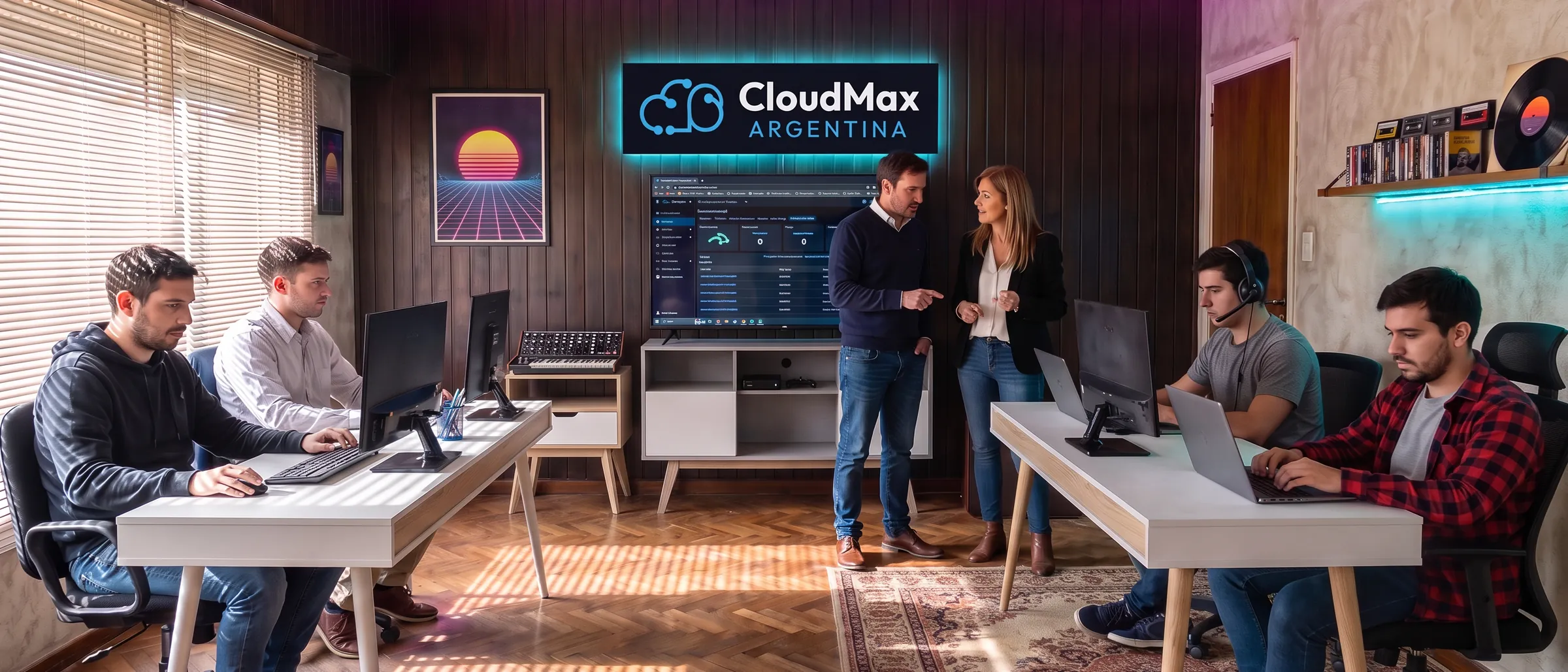 Equipo de CloudMax Argentina trabajando en la oficina de Córdoba